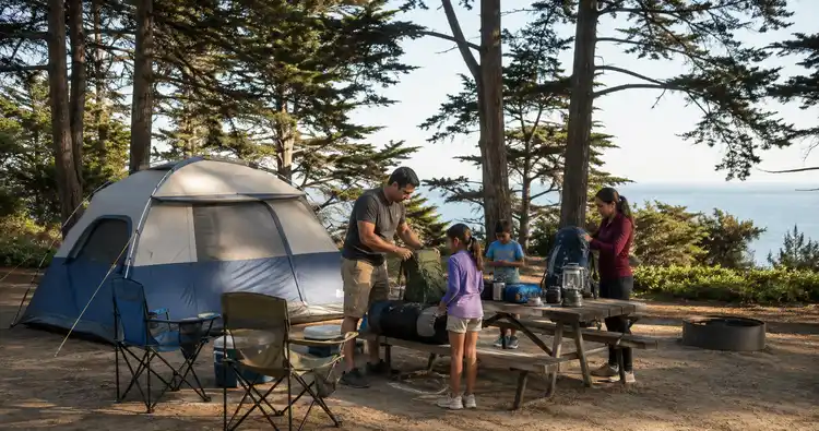 family camping trip in santa cruz