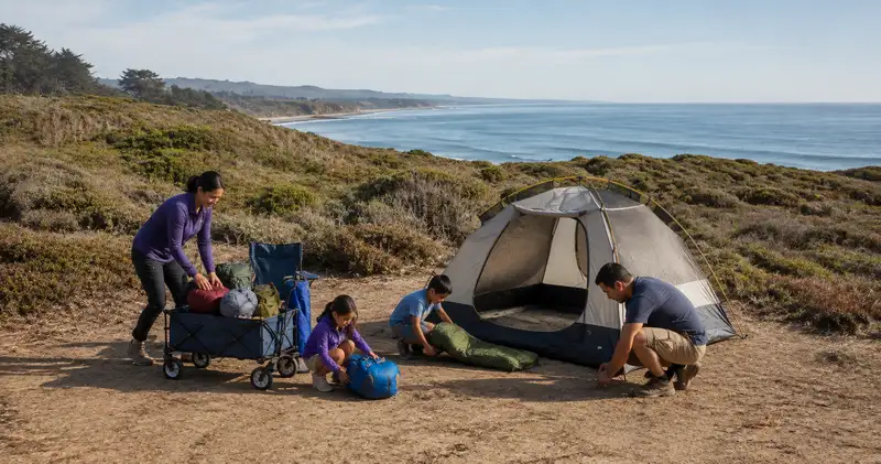 family camping trip in santa cruz